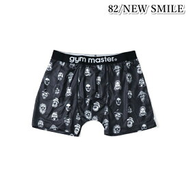 gym master ジムマスター ボクサーパンツ ハッピーペイント メンズ レディース ユニセックス ブランド アンダーウェア インナーパンツ 下着 総柄 動物 アニマル 笑顔 スマイル 覆面レスラー ユニーク 可愛い 個性的 カラフル Mサイズ Lサイズ カジュアル ギフト (66-g257757)