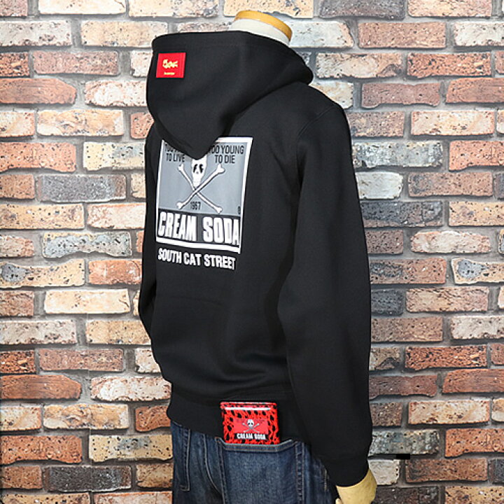 楽天市場】CREAM SODAクリームソーダ◇CS GR角ドクロジップパーカー 