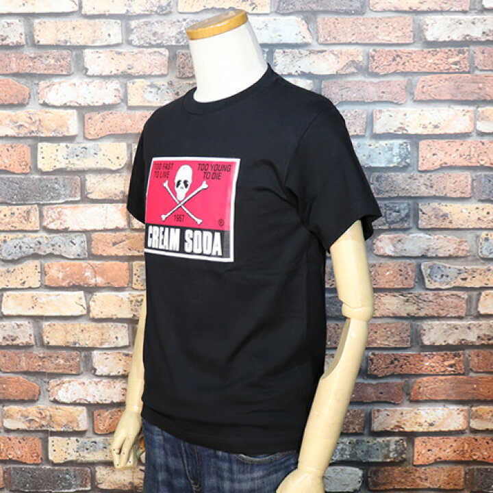 楽天市場】CREAM SODAクリームソーダ◇CS 角ドクロTシャツ◇◇BLACK