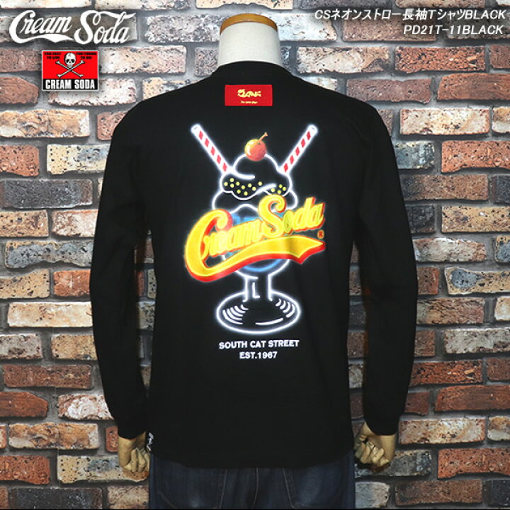 楽天市場】CREAM SODAクリームソーダ◇CSネオンストロー長袖Tシャツ 