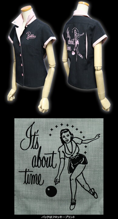 SAVOY CLOTHINGサヴォイクロージング SVY Bettie RetroLadies Bowling Shirts SVY-LSH089 CREAM SODA SHOP Garage PARADISE