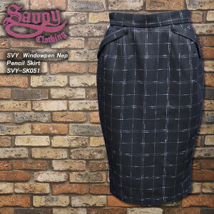 SAVOY CLOTHING�T�{�C�N���[�W���O��SVY Windowpen Nep Pencil Skirt�����E�B���h�[�y���l�b�v�@�y���V���X�J�[�g��