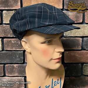 SAVOY CLOTHING �T���H�C�N���[�W���O Gold �gKasuri�h Big Casquette �S�[���h�E�J�X���E�r�b�O�L���X�P�b�g SVY-HT137