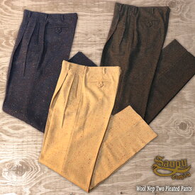 SAVOY CLOTHING サボイクロージング Wool Nep Two Pleated Pants ウールネップ2プリーツパンツ SVY-TS007-008-009PT