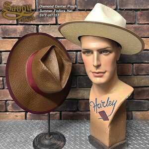 SAVOY CLOTHING �T�{�C�N���[�W���O Diamond Center Pinch Summer Fedora Hat �_�C�������h�Z���^�[�s���`�E�T�}�[�t�F�h���n�b�g SVY-HT157