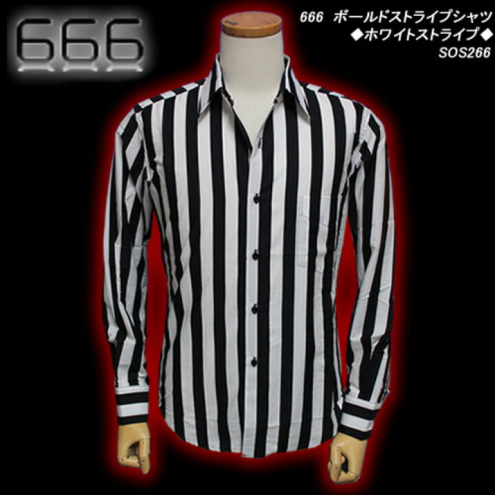 楽天市場】666トリプルシックス◇ボールドストライプシャツ 