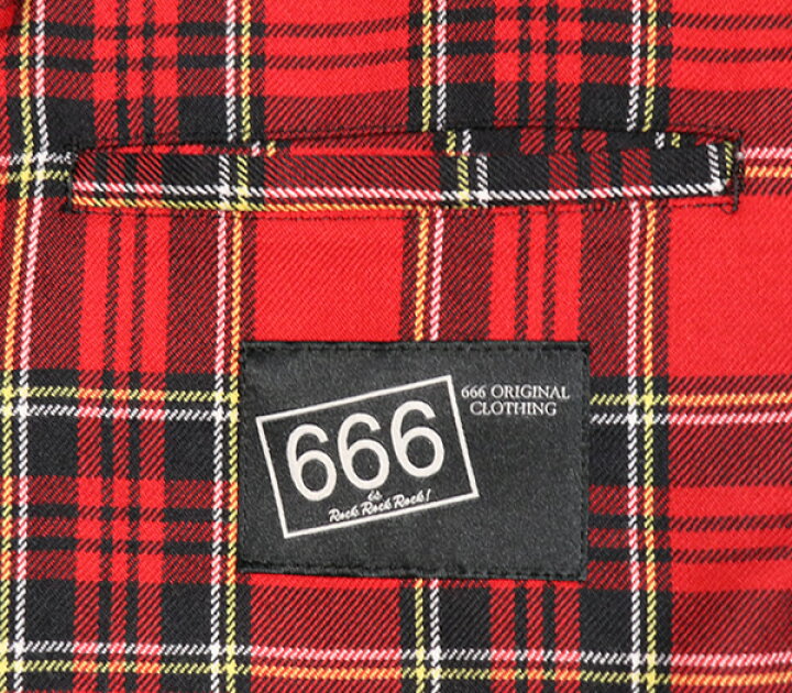 楽天市場】666 トリプルシックス ストレッチ2ボタンジャケット レッド 