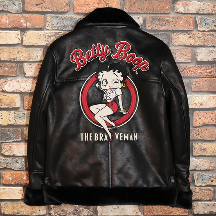 楽天市場】BETTY BOOP × The BRAVE-MAN フェイクムートン B-3 FLIGHT 