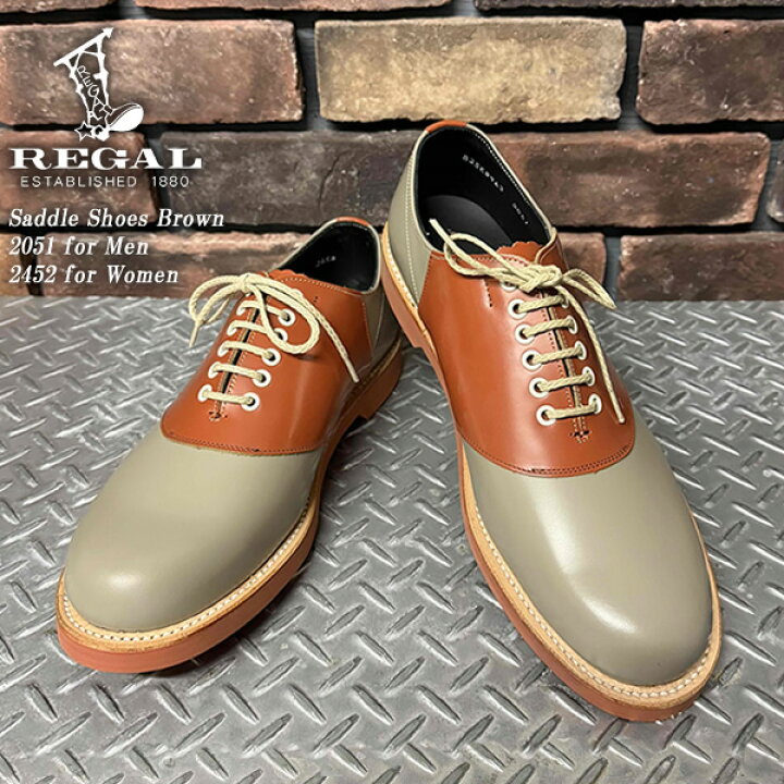楽天市場】REGAL リーガル Saddle Shoes BROWN for Men & Women サドル 