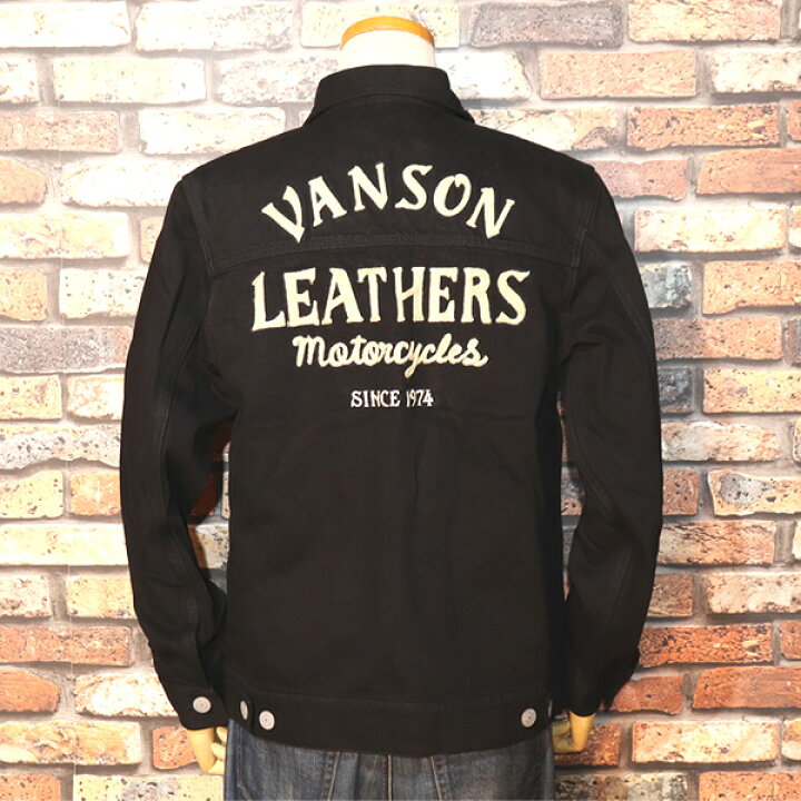 楽天市場】VANSON バンソン 刺繍デニムジャケット Gジャン BLACK NVSL 