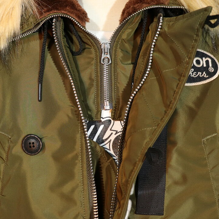 楽天市場】VANSON バンソン ミドルレングスN-3B V GREEN NVJK-2305 