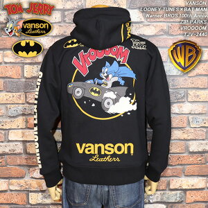 VANSON o\ TOM&JERRY×BAT MAN gWF[×obg}R{ Warner BROS.100th Anniv. [i[uU[Y100NLO ZIP PARKA Wbvp[J[ VROOOOM TJV-2440