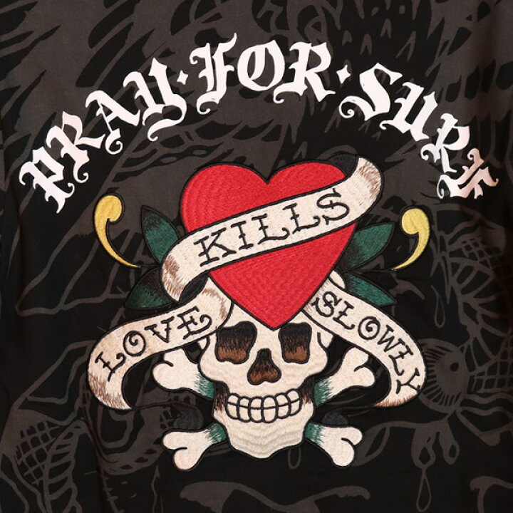 楽天市場】ED HARDY エド・ハーディー 長袖刺繍Tシャツ PRAY FOR SURF 