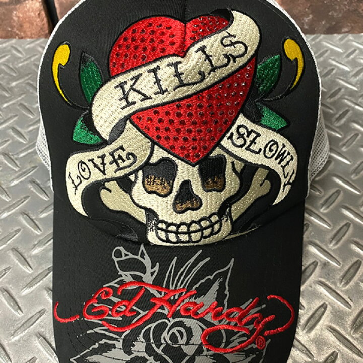 楽天市場】ED HARDY エドハーディー Embroidery Mesh Cap 刺繍メッシュ 