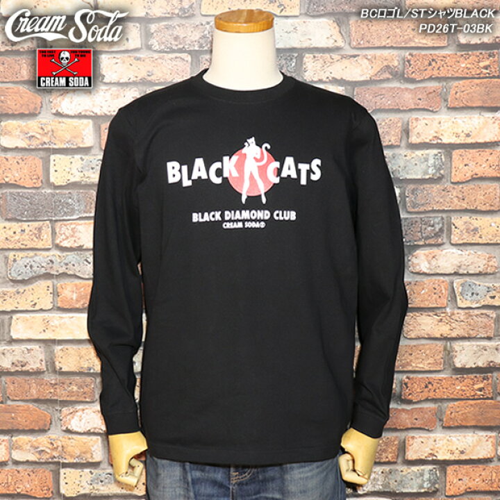 楽天市場】CREAM SODA クリームソーダ BCロゴL/STシャツBLACK PD26T Cream Soda Black Cats アロハシャツ 1981年