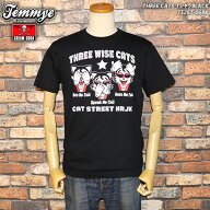 ●送料無料● TEMMYE ティミー by CREAM SODA クリームソーダ THREE CATS TシャツBLACK TE26T-06BK ロッ…