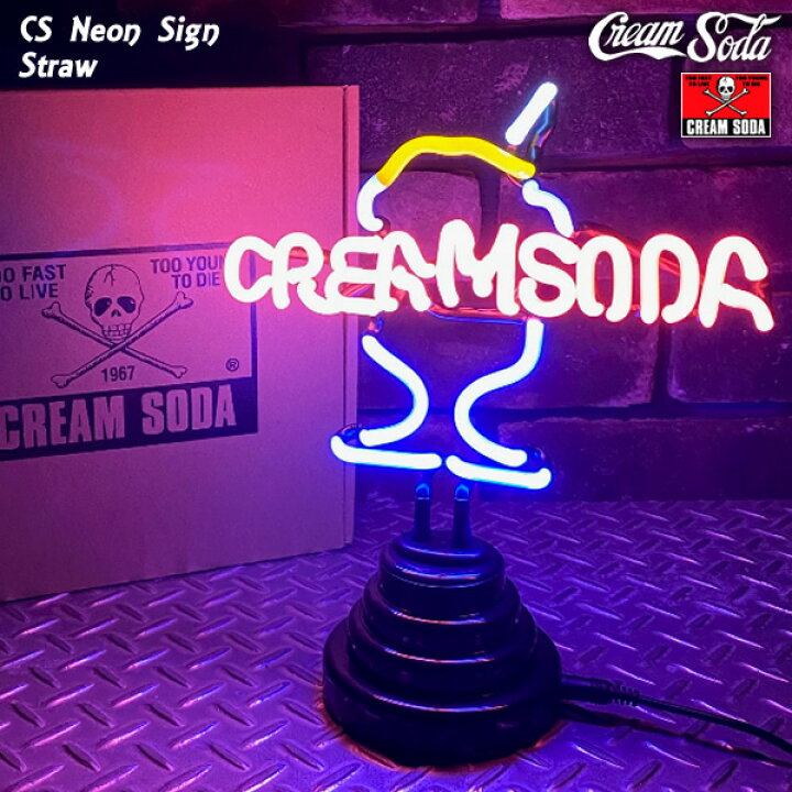 CREAM SODA クリームソーダ CS NEON SIGN ネオン管 ストロー 9681-1-1 CREAM SODA SHOP Garage PARADISE