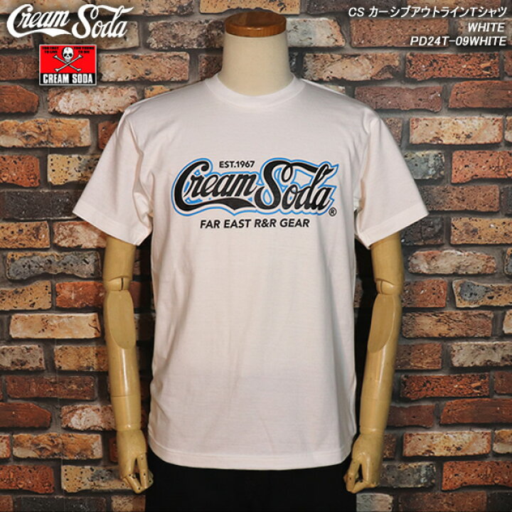 楽天市場】CREAM SODA クリームソーダ CS カーシブアウトラインTシャツ 