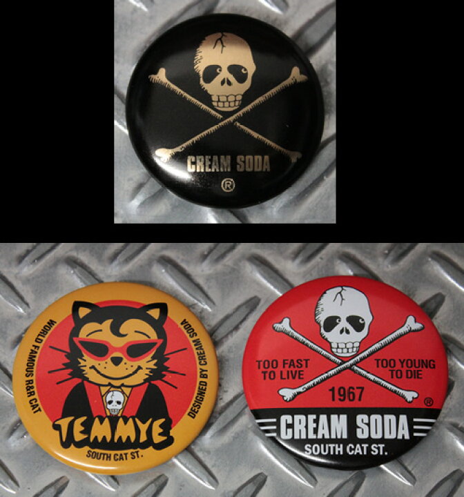 楽天市場】CREAM SODAクリームソーダ◇CS R&R TIN BADGE◇PD17GS-15 