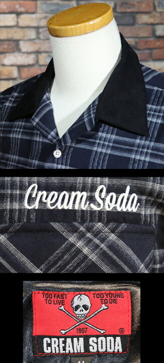 楽天市場】CREAM SODAクリームソーダ◇衿コーデュロイチェックシャツ 