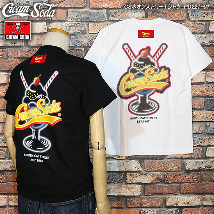 楽天市場】CREAM SODAクリームソーダCSネオンストローTシャツ 【半袖 