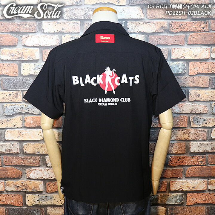 楽天市場】CREAM SODAクリームソーダCS BCロゴ刺繍シャツBLACKブラック 