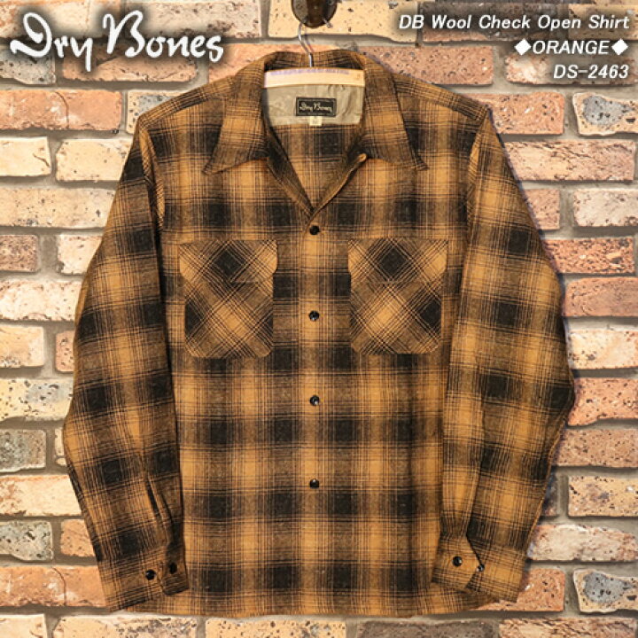 楽天市場】DRY BONESドライボーンズ◇DB Wool Check Open Shirt 