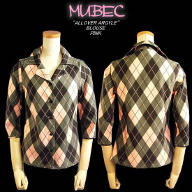 MB ALL OVER ARGYLE BLOUSE PINK