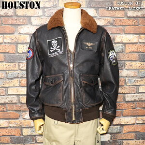 HOUSTON �q���[�X�g�� CUSTOM G-1 LEATHER JACKET G-1�t���C�g�W���P�b�g 8243 ���U�[�W���P�b�g �o�C�J�[ GPZ900R Ninja