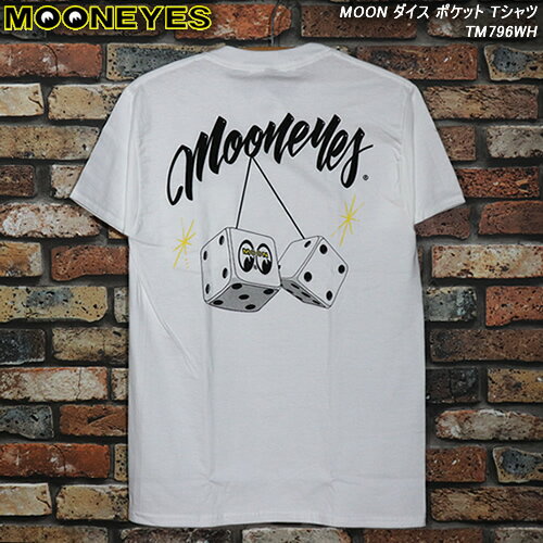 楽天市場 Mooneyesムーンアイズ Moon ダイス ポケット Tシャツ Tm796wh Cream Soda Shop Garage Paradise