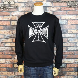 MOON EquippedムーンイクイップドMOONEYESムーンアイズIRON CROSS SWEAT SHIRT◆BLACK◆MQS008BK