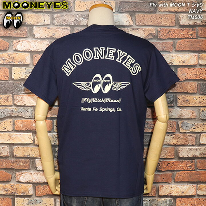 楽天市場】MOONEYESムーンアイズFly with MOON T シャツ NAVY TM006 