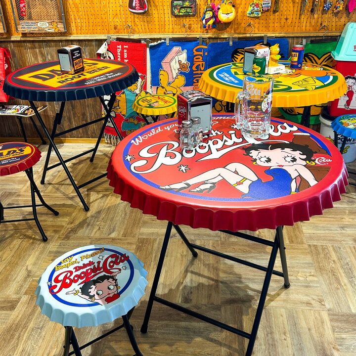 楽天市場】BOTTLE CAP TABLE＆CHAIR ☆BETTY BOOP ☆GARFIELD 