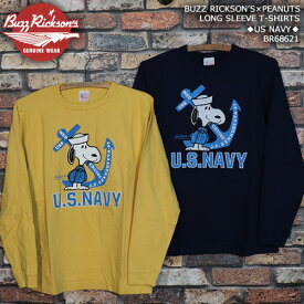 BUZZ RICKSON'S×PEANUTSバズリクソンズ×ピーナッツ◆LONG SLEEVE-T SHIRTS◆US NAVY◆スヌーピーロンTBRBR68621