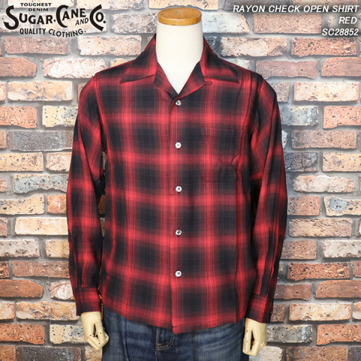 楽天市場】SUGAR CANEシュガーケーンRAYON CHECK OPEN SHIRTオンブレ 