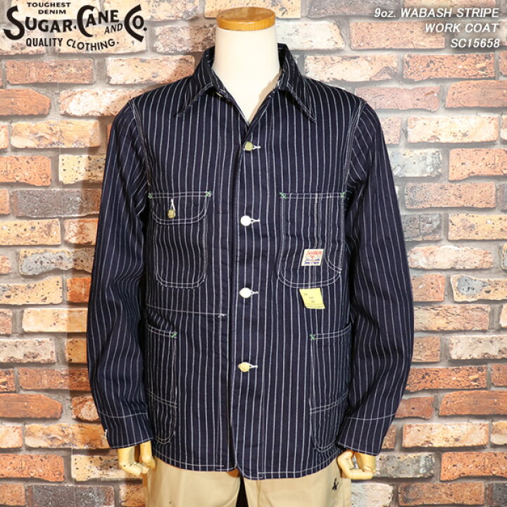 楽天市場】SUGAR CANE シュガーケーン 9oz. WABASH STRIPE WORK COAT  