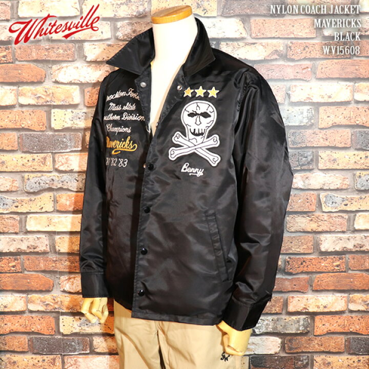 楽天市場】WHITESVILL NYLON COACH JACKET MAVERICKS BLACK ホワイツ 