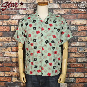 STAR OF HOLLYWOOD X^[IunEbh DOBBY COTTON OPEN SHIRT hr[RbgEI[vVc EXPLOSION GLXv[V MINT SH39499