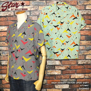 STAR OF HOLLYWOOD �X�^�[�I�u�n���E�b�h HIGH DENSITY RAYON OPEN SHIRT ATOMIC ���[�����I�[�v���V���c �A�g�~�b�N�� SH394902
