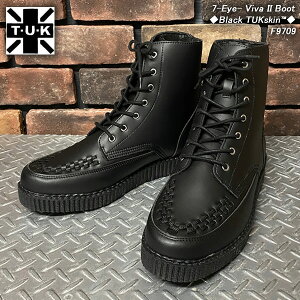 T.U.K.7-Eye- Viva II Boot7�z�[���E���B��2�@�N���[�p�[�u�[�c���o�[�\�[��Black TUKskin?F9709