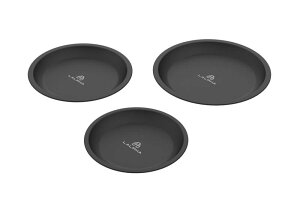 LALPHA (ラルファ) スタッキングテーブルウエア 3点セット ステンレス 食器 お皿 BBQ キャンプ 収納ケース付き ブラック TW-040BK