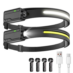 LUTW �w�b�h���C�g �[�d�� LED �w�b�h�����v �Z���T�[�t�� COBP8���� ���y�� 230°�L�p�Ɩ� 4�_�����[�h 550lm���P�x 8���ԘA���g�p �W���E�U���ؑ� �h���h�o �o�R �ނ� �o�C�N �L�����v ���