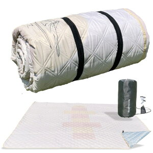 HushGrove(ハッシュグローブ)レジャーシート200×200cm 厚手 大判|テントインナーシート 防水 アルミフィルム|ピクニック シート 汚れにくい|ピーチシート 厚手|専用収納袋付き|ペグ付