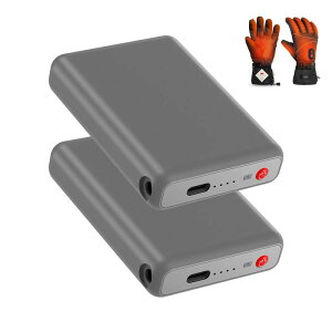 �d�M�O���[�u ��p�o�b�e���[ �d�M��� 10000mAh 2�Z�b�g �q�[�^�[��� DC���d �h���O���[�u �����Y ���f�B�[�X 3�i�K���x���� (�O���[, 2�Z�b�g)