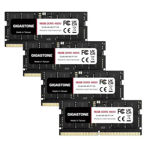 y\  DDR5zGIGASTONE 16GBx4 (64GB Kit) DDR5 4800MHz PC5-38400 CL40-40-40-77 1.1V SODIMM 262 s Aobt@[h  ECC m[gp\Rp \