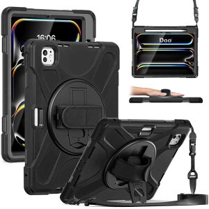 Doo iPad Pro 11�C���` �p�P�[�X(M5/M4, 2025/2024) iPad Pro 11 ��6/5�����p �J�o�[ �ČRMIL���i Pencil�z���_�[ 360°��]�X�^���h �n���h�X�g���b�v�ƌ��|���[�t�� �O�w���� �ϏՌ� �V�����_