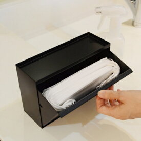 スーパーSALE期間中 ポイント15倍 COLLEND マスクストッカー 黒 幅21 奥行8 高さ13 スチール 1kg 小物入れ 小物置き 玄関 マスク入れ マスク収納 ブラック MS-BK おしゃれ コンパクト 便利【送料無料】業務用 家庭用