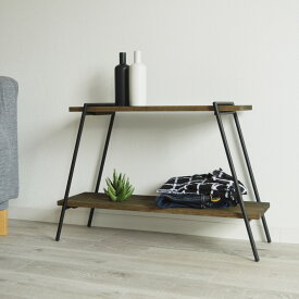 スーパーSALE期間中 ポイント15倍 送料無料 おしゃれ 棚 アイアンレッグラック 2段 ダークブラウン COLLEND 家庭用 アウトドア キャンプ リビング 美容室 庭 釣り 焼肉 BBQ 机