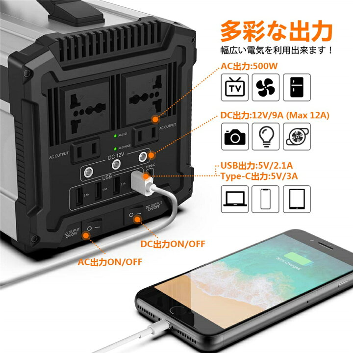 楽天市場 ポータブル電源 超大容量 mah 444wh 500w 台風 防災 充電器 正弦波 発電機 家庭用蓄電池 50hz 60hz 三つの充電方法 Acコンセント Dc出力 Usbポート キャンプ 防災グッズ 車中泊 地震 停電時に リン酸鉄リチウム電池 G500 Rockpals 楽天市場 ポータブル電源 超大容量 mah 444wh 500w 台風 防災 充電器 正弦波 発電機 家庭用蓄電池 50hz 60hz 三つの充電方法 Acコンセント Dc出力 Usbポート キャンプ 防災グッズ 車中泊 地震 停電時に リン酸鉄リチウム電池 G500 Rockpals