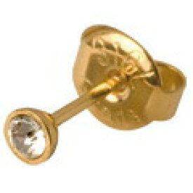 ピアス サージカルステンレス 316L スワロフスキー 2.5mm キラキラ ゴールド 金属アレルギー 対応 シンプル かわいい おしゃれ 可愛い アンテナ レディース 片耳 小さめ 小さい つけっぱなし 軟骨 耳 キャッチ ボール